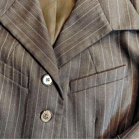 Ralph Lauren Midnight Shadow Stripe Wool Gaberdine Blazer - Picture 4 of 16